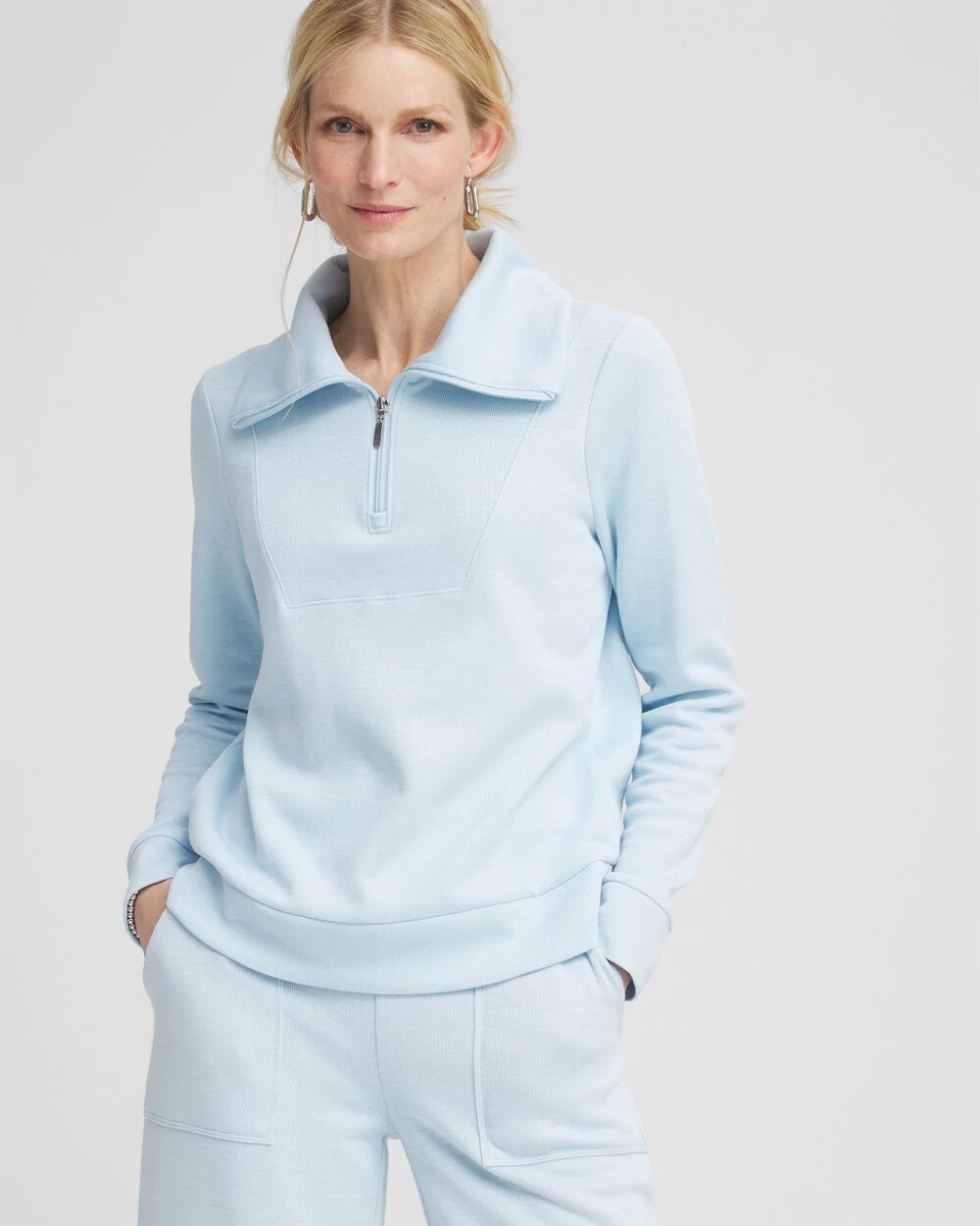 Chico's Zenergy® Beach Slub Half-Zip Pullover Top at Hamilton